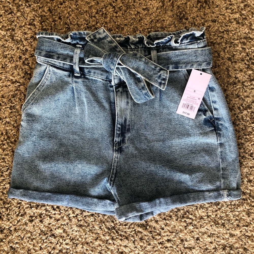 High waisted jean shorts